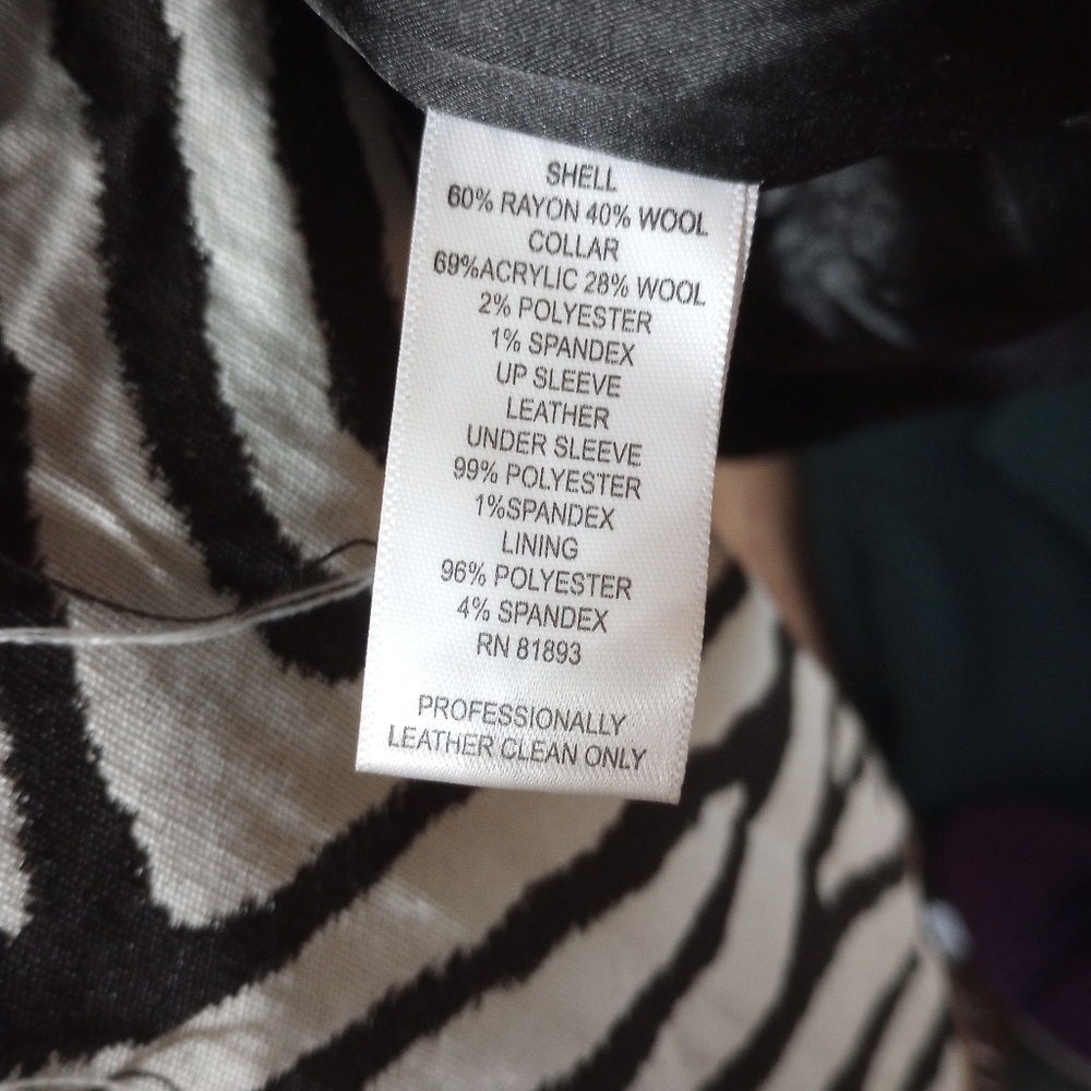 H by Halston Leather and Wool Sweater Jacket - Picture 10 of 11